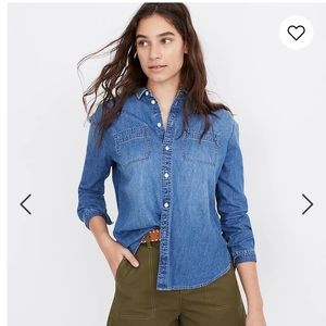Madewell Denim Oversized Ex-Boyfriend Shirt NWT